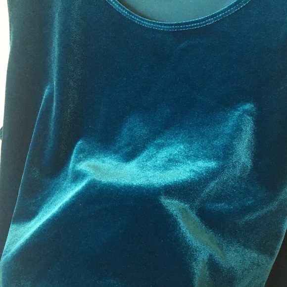 ✨Stunning✨Velvet Peacock Blue Tank Top💙Petite XL - Picture 6 of 8